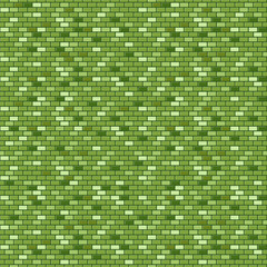 Aufkleber - Green brick wall vector seamless pattern