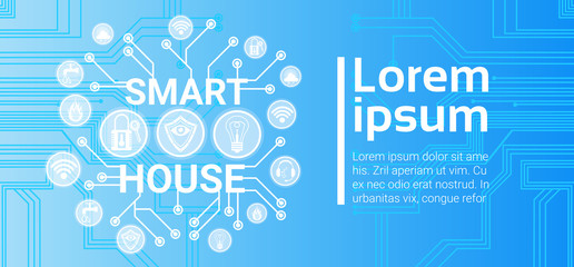 Aufkleber - smart house technology control system icon infographic with copy space vector illustration