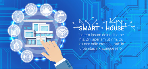 Aufkleber - smart house technology control system icon infographic with copy space vector illustration