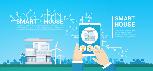 Aufkleber - smart house technology control system icon infographic with copy space vector illustration