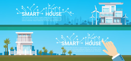 Aufkleber - smart house technology control system icon infographic with copy space vector illustration