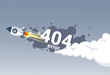 Poster - 404 Not Found Error Message Internet Connection Problem Concept Banner Flat Vector Illustration