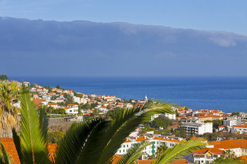 Wall Mural - Scenic view of buildings in Funchal city, Madeira island, Portugal