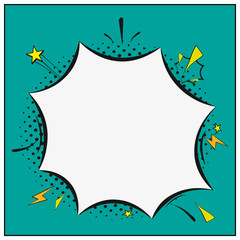 Aufkleber - Colorful background with speech bubbles, balloons, sound, radial, dotted and halftone effects