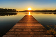 Leinwandbild Motiv Sonnenuntergang am See