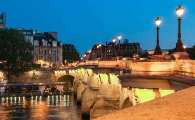 Poster - The bridge pont neuf over the Seine river, Paris,France.