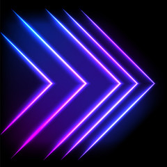 Aufkleber - Colorful neon arrow background, vector abstract illustration.