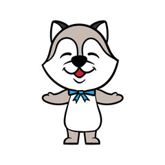 Wall Mural - Cartoon Husky Character Vector Illustration