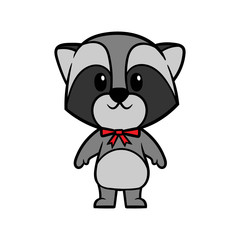 Wall Mural - Cartoon Raccoon Character Vector Illustration