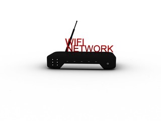 Poster - 3d illustration WiFi  network concept
