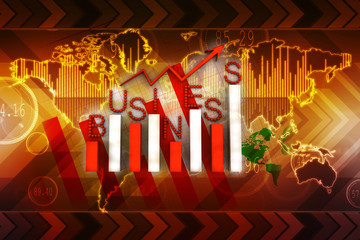 Poster - 3d rendering Stock market online business concept. business Graph
