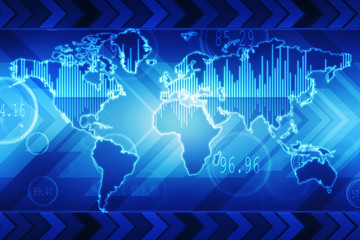 Poster - 2d rendering Stock market online business concept. business Graph
