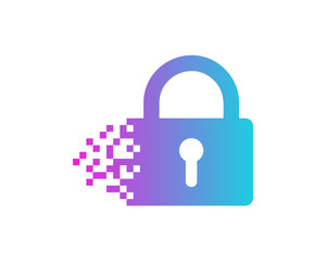 Pixel Lock Icon Logo Design Element