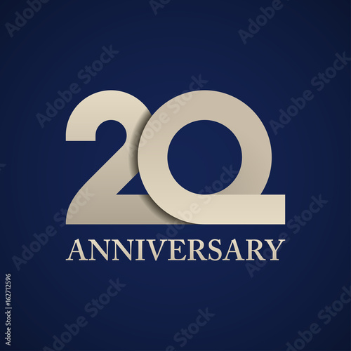 Poster 20 years anniversary paper number vector