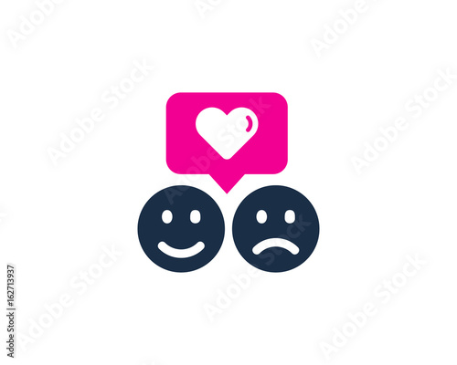 Happy And Sad Love Testimonial Icon Logo Design Element Buy This