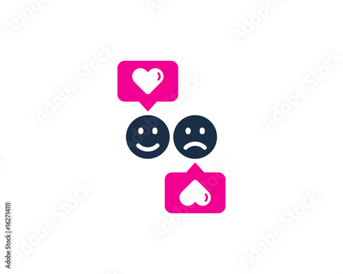Happy And Sad Love Testimonial Icon Logo Design Element Buy This