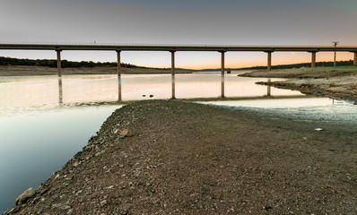 Wall Mural - Extreme drought in the Valmayor reservoir