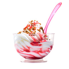 Canvas Print -  strawberry sundae in glass