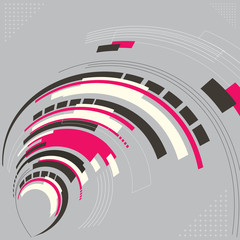 Poster - abstract technology modern geometrical shape curved spiral with line background, vector