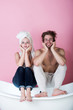 © Volodymyr - woman with towel and man on bathtub, couple in love