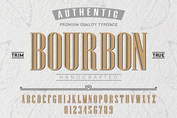 Font.Alphabet.Script.Typeface.Label.Bourbon typeface.For labels and different type designs