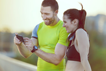 Wall Mural - Happy Couple Exercising