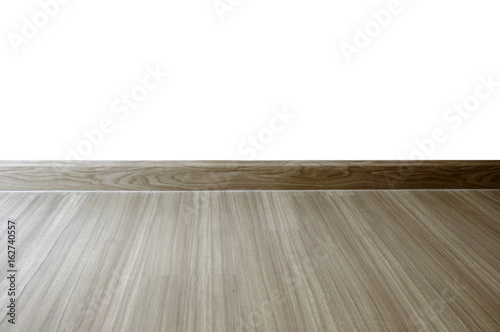 Empty Room With Oak Wood Laminate Flooring And Newly Painted White