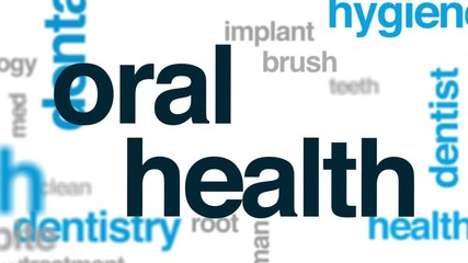 Canvas Print - Oral health animated word cloud, text design animation.