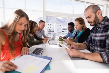 Wall Mural - Attentive executives in a meeting