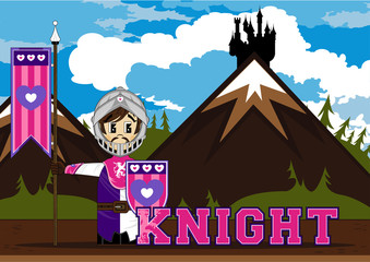 Wall Mural - Cartoon Medieval Knight