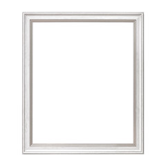 White Framework in antique style. Vintage picture frame isolated on white background