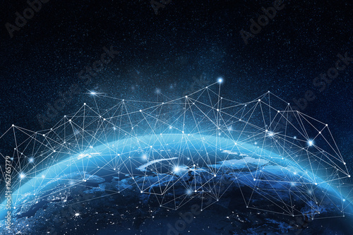 Fotomural Global network on Earth concept