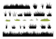 grass silhouettes set - vector illustration