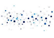 Bubbles Circle Dots Blue Bright Connection Background. Vector Illustration