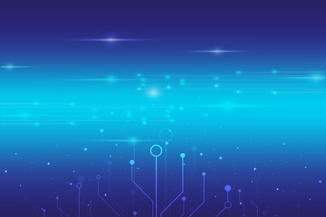Wall Mural - abstract digital technology with blue light background vector design,circuit