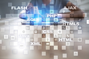 web development. programming. internet and technology concept.