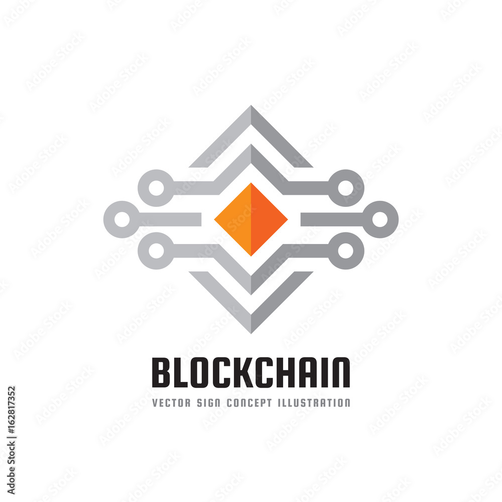 Blockchain technology - vector logo template concept illustration ...