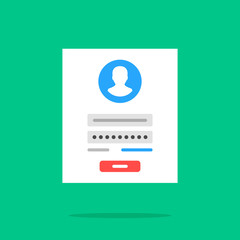 Poster - Login form icon. Login form page. Flat design vector icon