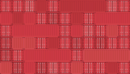 Vector of cargo shipping containers for freight transport and global logistics.