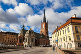 Fototapeta Miasto - The Riddarholm Church is the burial church of the Swedish monarchs, located on the island of Riddarholmen, close to the Royal Palace