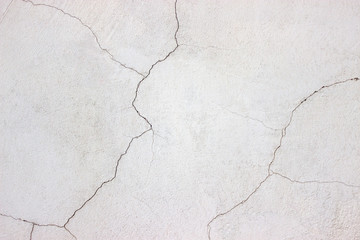 Wall Mural - white wall, the surface cracked plaster, concrete texture