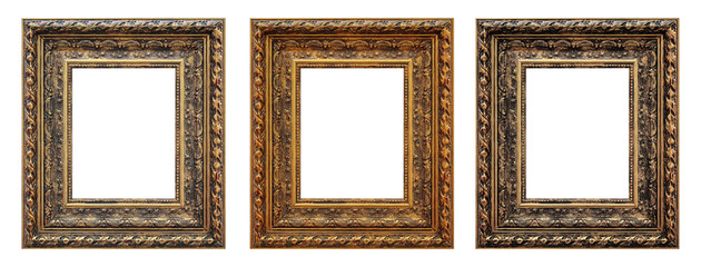 Framework in antique style. Vintage picture frame isolated on white background