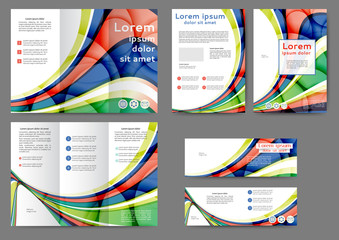 Wall Mural - Set of colored abstract brochure template