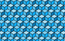 3D Blue Box Pattern Background Design.