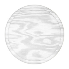 Wall Mural - round wooden plate top view on white background