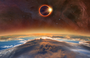 Fotobehang - solar eclipse 