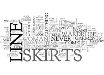 Wall Mural - A LINE SKIRTS TEXT WORD CLOUD CONCEPT