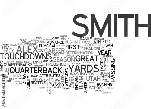 Fotografie, Obraz ALEX SMITH DRAFT DAY PICKS TEXT WORD CLOUD CONCEPT