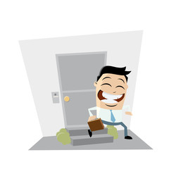 Wall Mural - businessman leaving home clipart