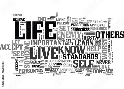 Fotografía ARE YOU YOUR OWN WORST ENEMY OR YOUR OWN BEST FRIEND TEXT WORD CLOUD CONCEPT
